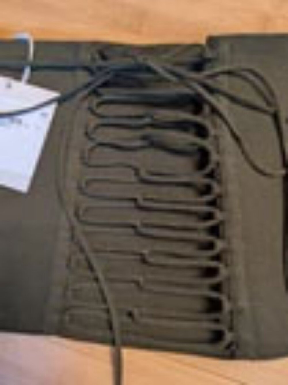 Tibi Loden Green Elastic Stretch Lace Up Corset Belt One Size OS Nwt